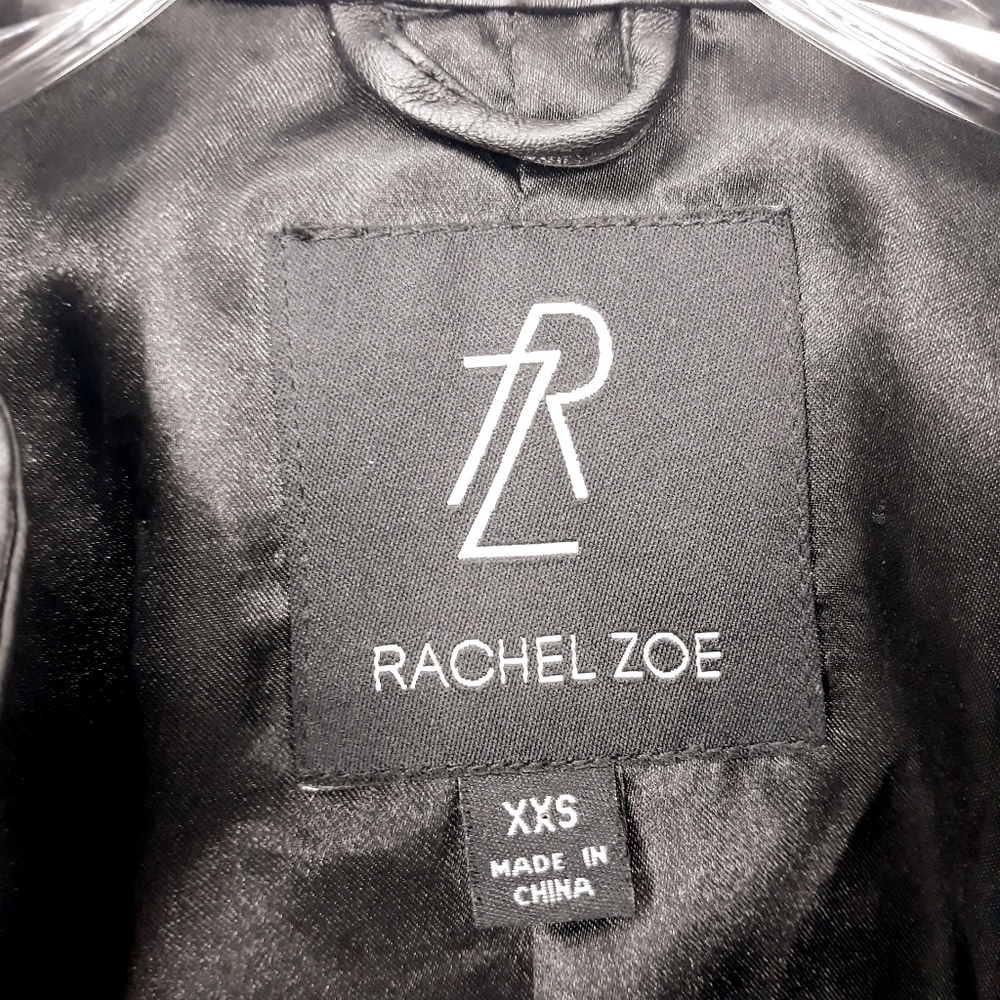 Rachel Zoe Moto Genuine Leather Jacket Size XXS - Picture 13 of 14